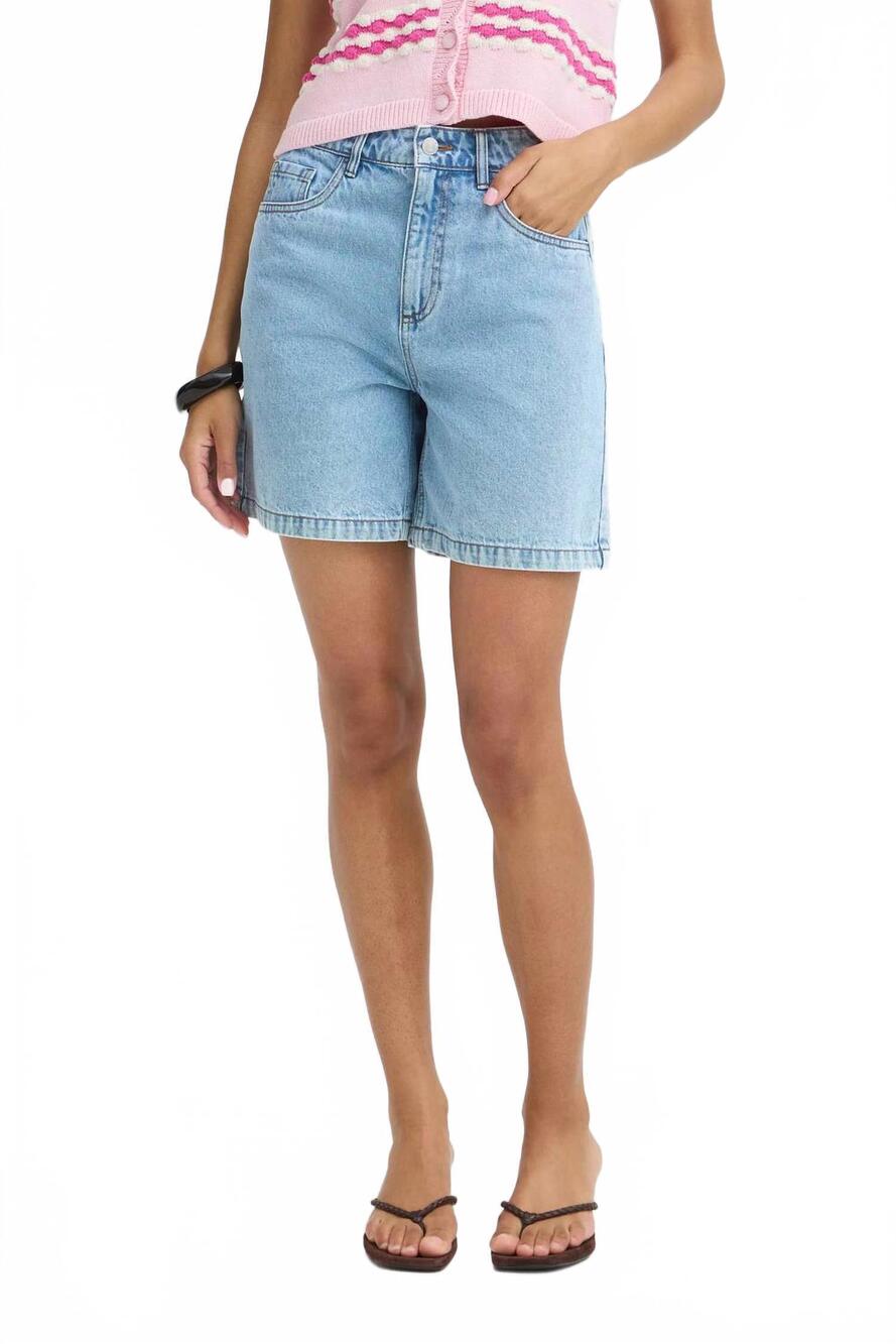 NEW ICHI kara denim shorts in light blue